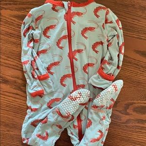 Kickee Pants zipper sleeper (lobster) - 6-9 mo